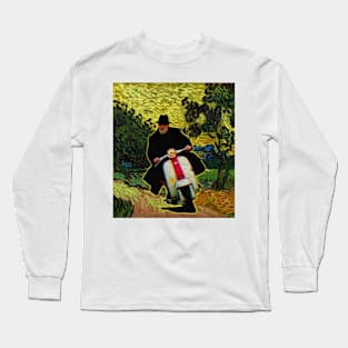 Van Gogh Style Vespa Pope Long Sleeve T-Shirt